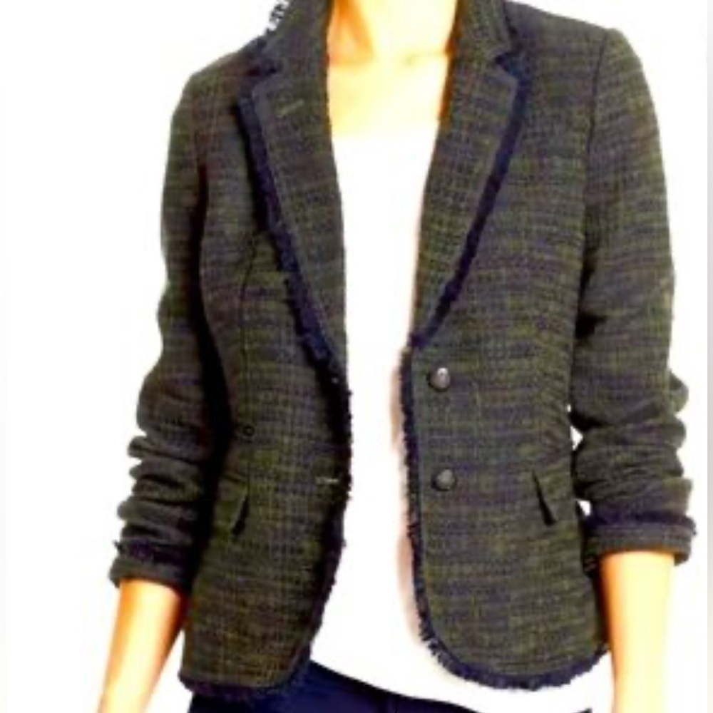 Banana Republic Tweed Blazer Coat Jacket 4P Academia Career